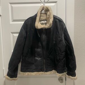 Black and Cream Bomber Jacket